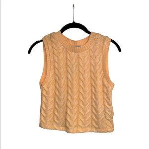 New Zara Women’s Woven Sleeveless Peach Crop Top Size S